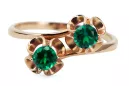 Emerald Original Vintage 14K Rose Gold Ring Vintage style vrc266r